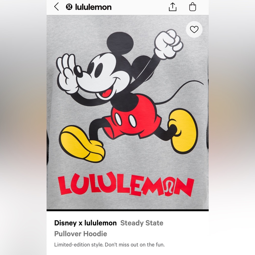 Lululemon x Disney Steady State Hoodie GREY